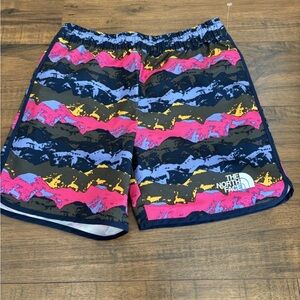 Boys Northface Shorts Size Medium 10 Flash Dry Quick Dry Multi Color Athletic